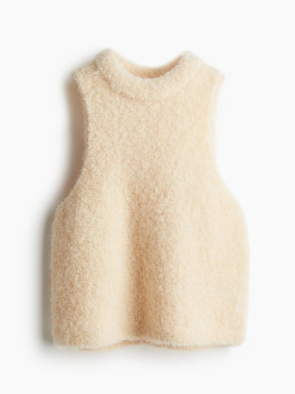 NWT! H&M Cream Sleeveless Mock Neck Sweater Tank
